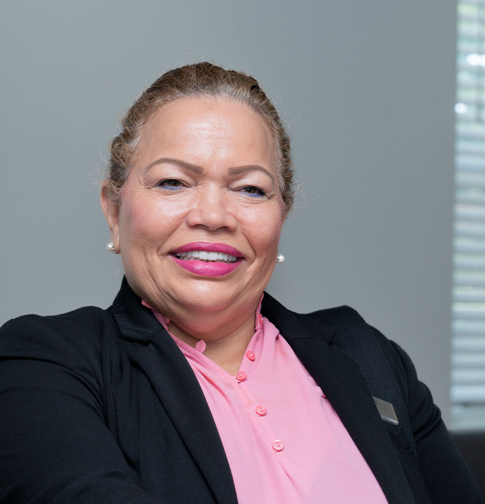 Patient Smiling at team member